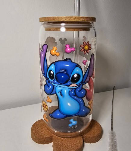 Disney stitch 16oz glass - stitch,